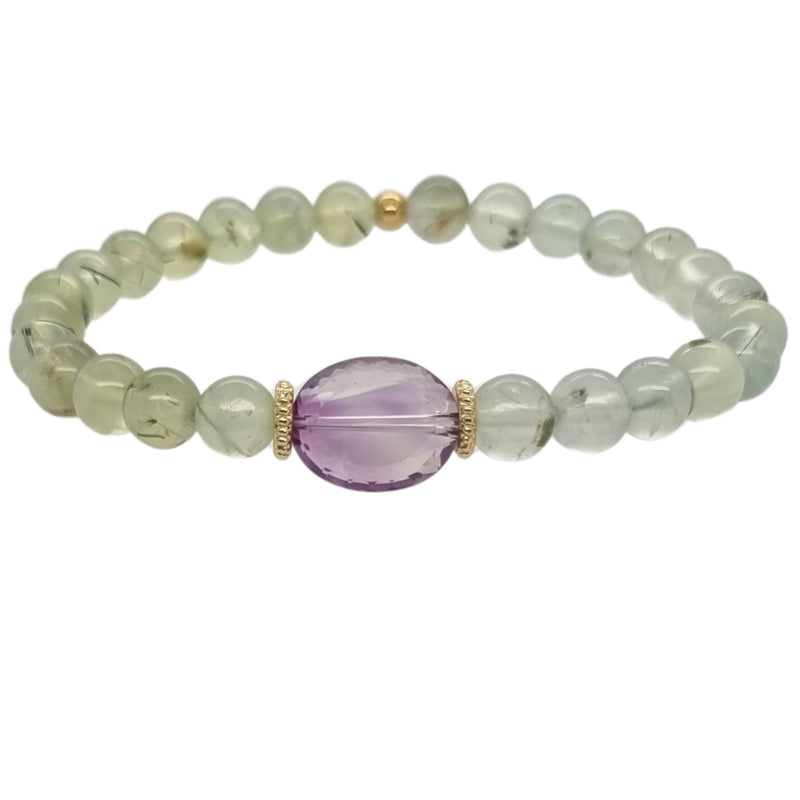 Deva Prehnite, Morganite, Pink Amethyst or Freshwater Pearl Bracelets