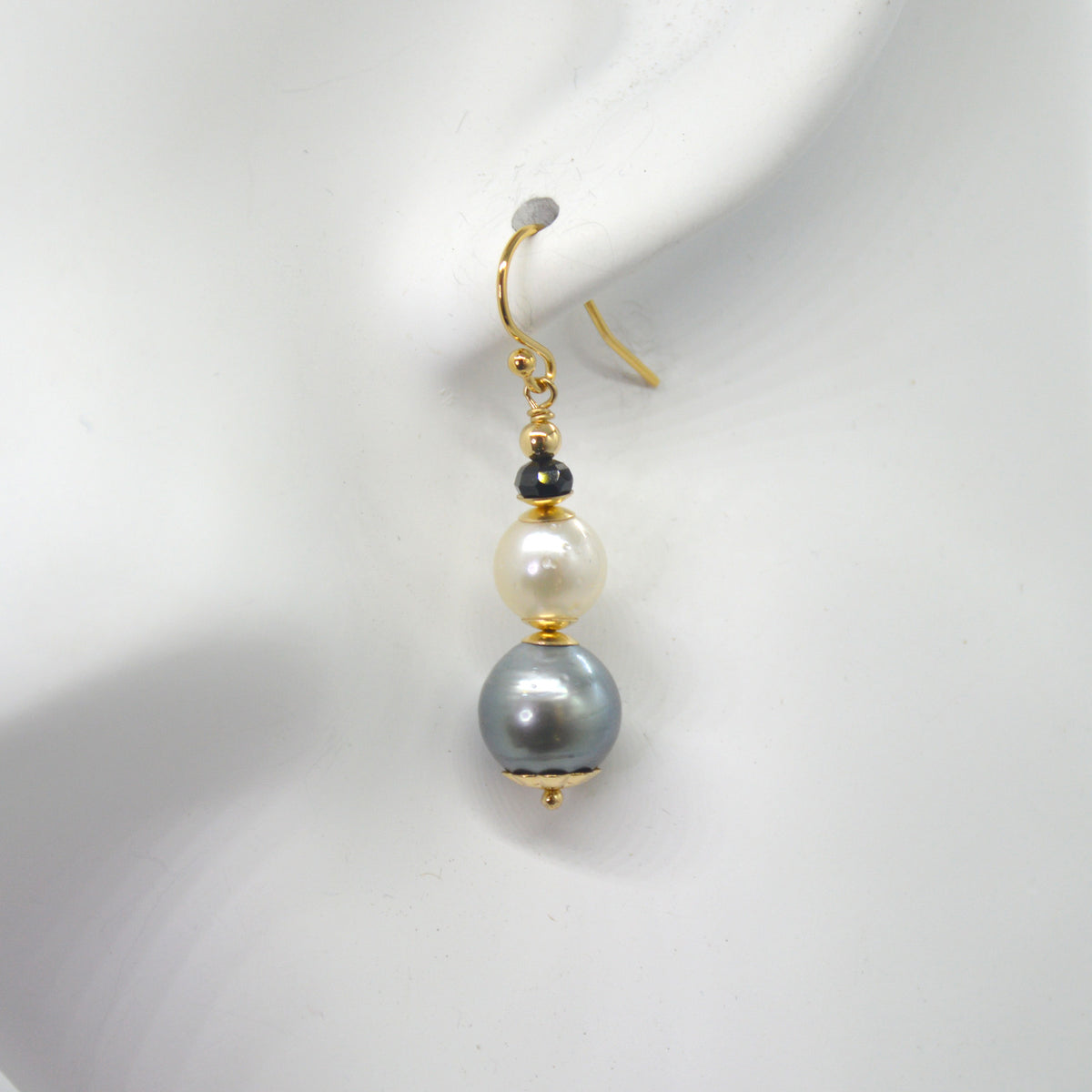 Deva Tahitan, South Sea Pearls and Spinel 14K Gold filled earrings