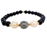 Deva Onyx, Tahitan or South Sea Pearls 14K Gold filled Bracelets