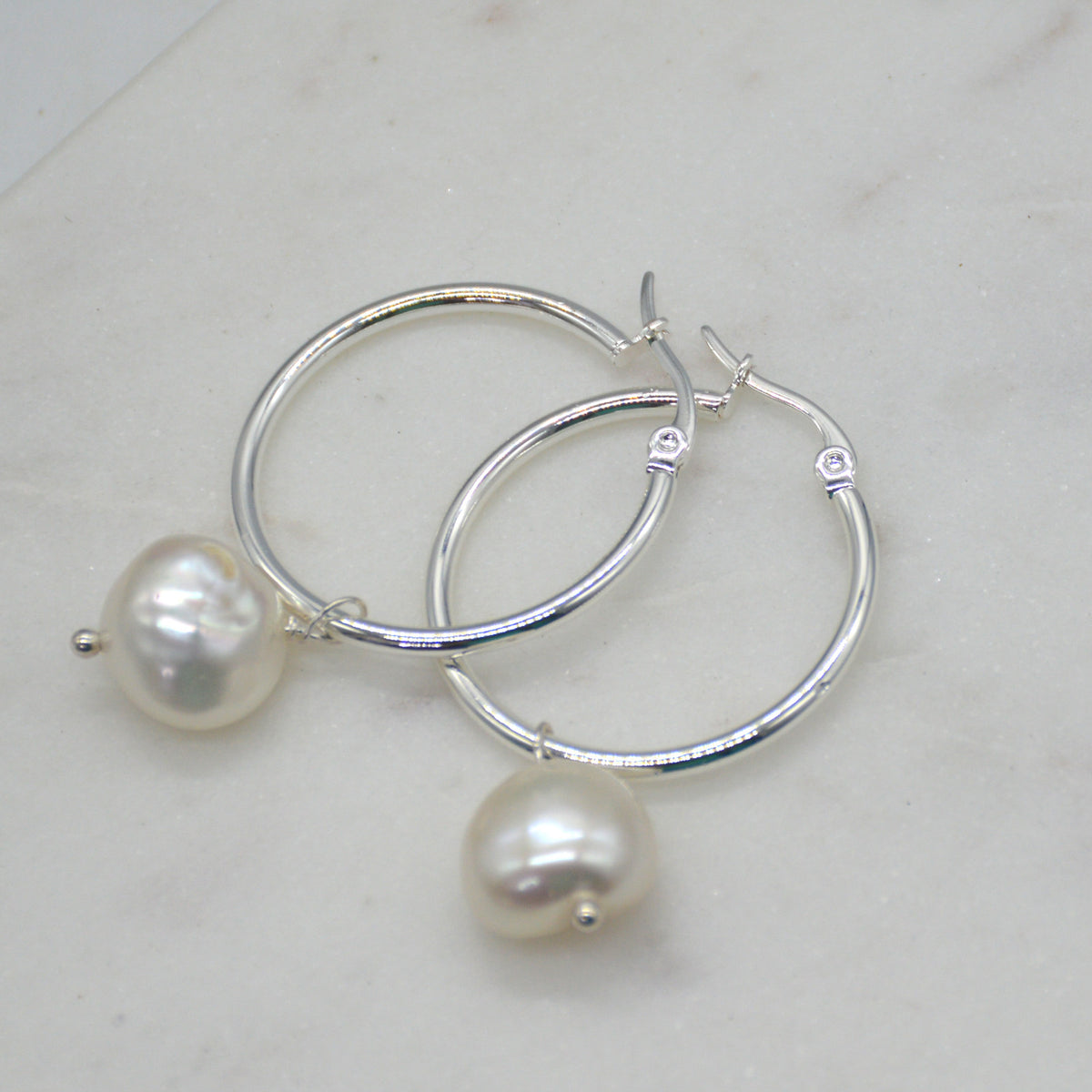 Rebecca Freshwater Pearl hoop Earrings