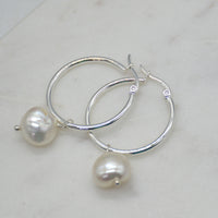 Rebecca Freshwater Pearl hoop Earrings