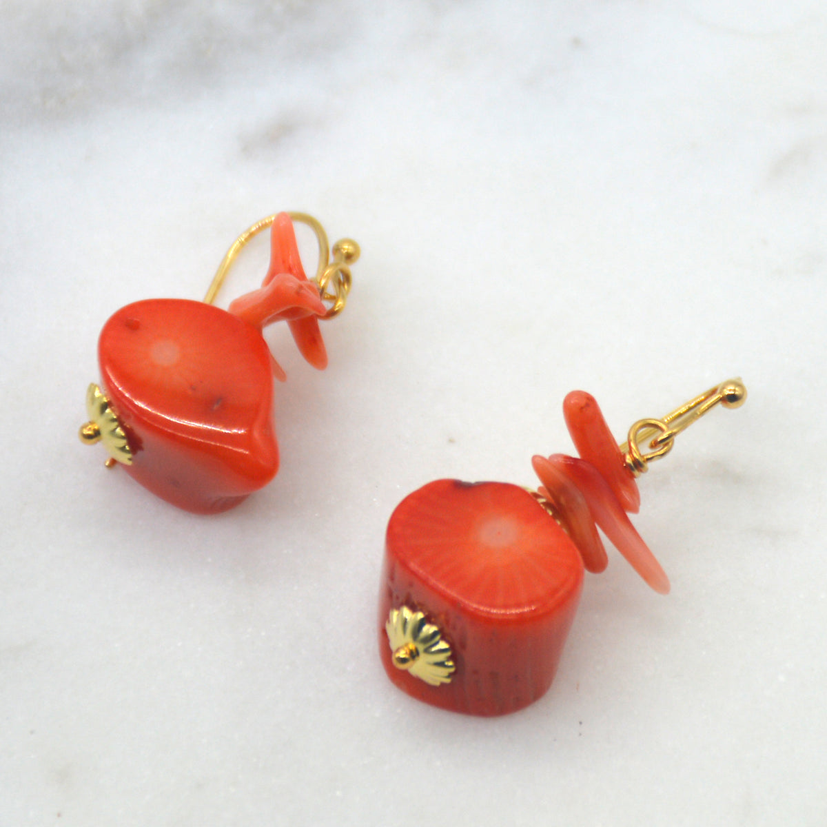 Paige Coral Earrings Red or Orange