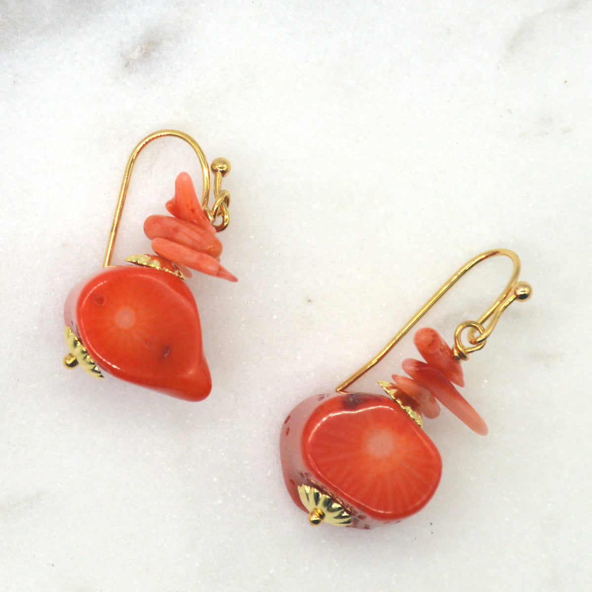 Paige Coral Earrings Red or Orange