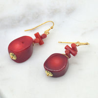 Paige Coral Earrings Red or Orange