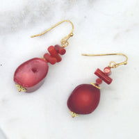 Paige Coral Earrings Red or Orange