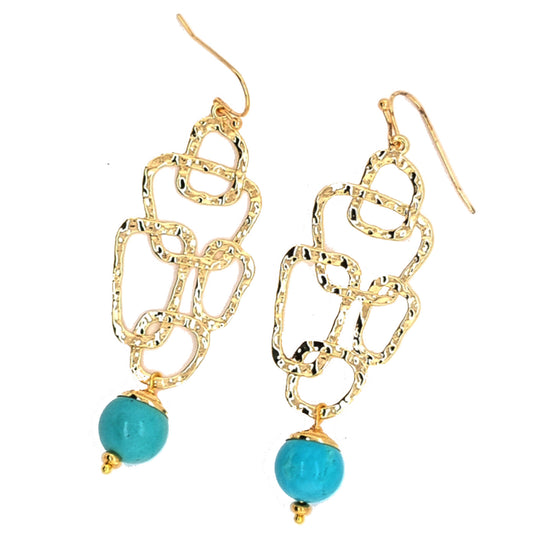 Woven Geometric Turquoise Earrings