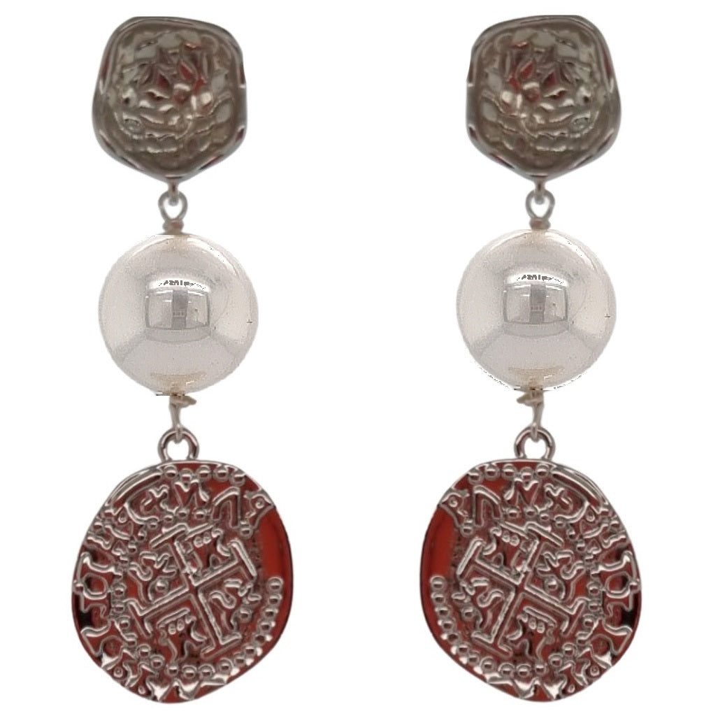 Praia Shell Pearl Coin Earrings