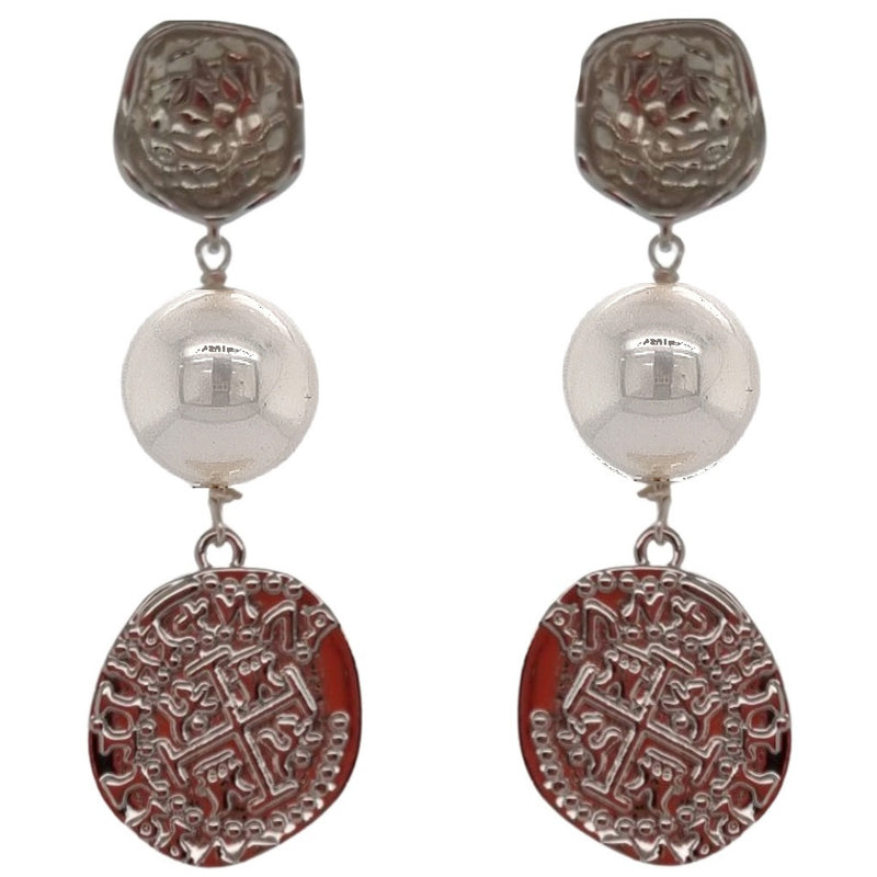 Praia Shell Pearl Coin Earrings