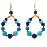 Aphrodite Marine Lapis Lazuli, Turquoise & Amazonite Earrings