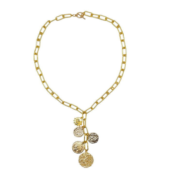 Dolce 5 Drop Coin Pendant Necklace