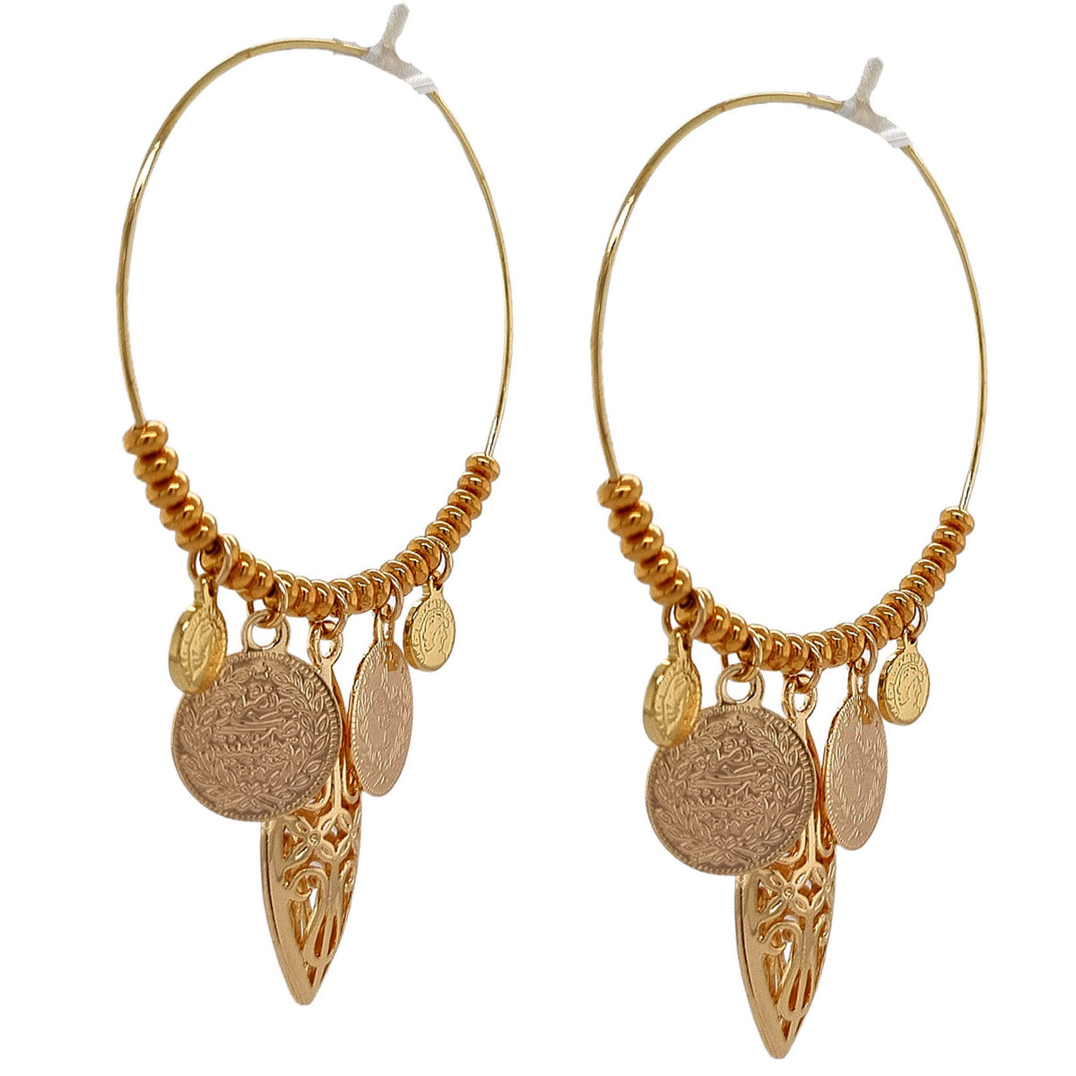 Praia Hoop Coin Earrings