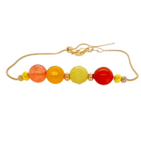 Aphrodite Citrus Agate, Coral and Jade Adjustable Bracelet