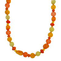 Aphrodite Citrus Agate, Coral, Carnelian and Jade Necklace