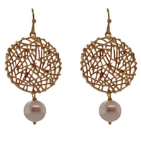 Louise Freshwater Pearl Round Woven Earrings