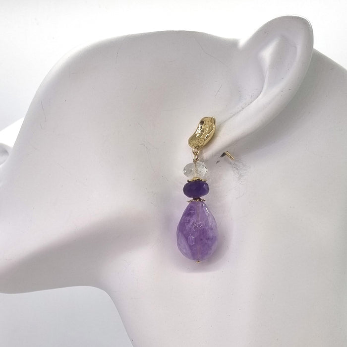 Joanna 3 colour Amethyst Earrings