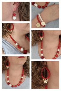 Praia Shell and Coral Necklace