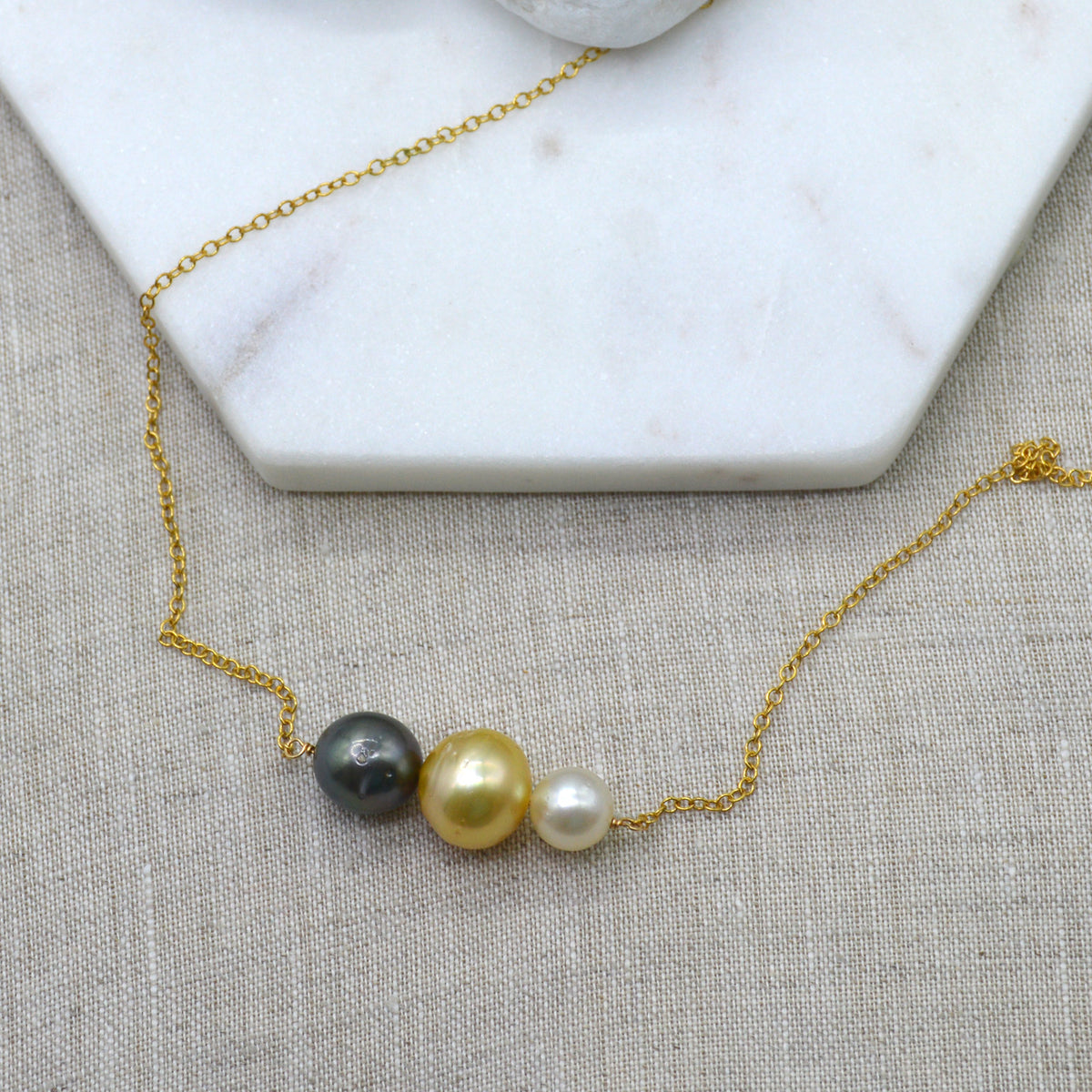 Charlotte South Sea and Tahitian Pearl 14k Gold filled necklace
