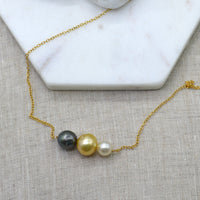 Charlotte South Sea and Tahitian Pearl 14k Gold filled necklace