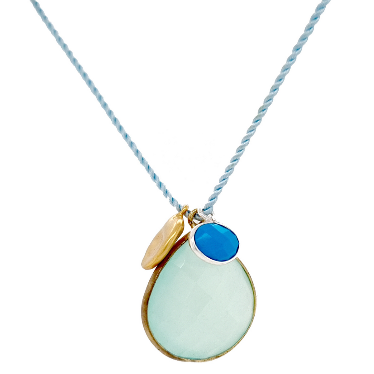 Gemma Silk Teardrop Chalcedony Necklace