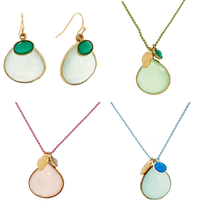 Gemma Silk Teardrop Gemstone Necklace