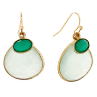 Gemma green chalcedony and green onyx earrings