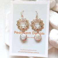 Gold Wreath FreshWater Pearl Earrings