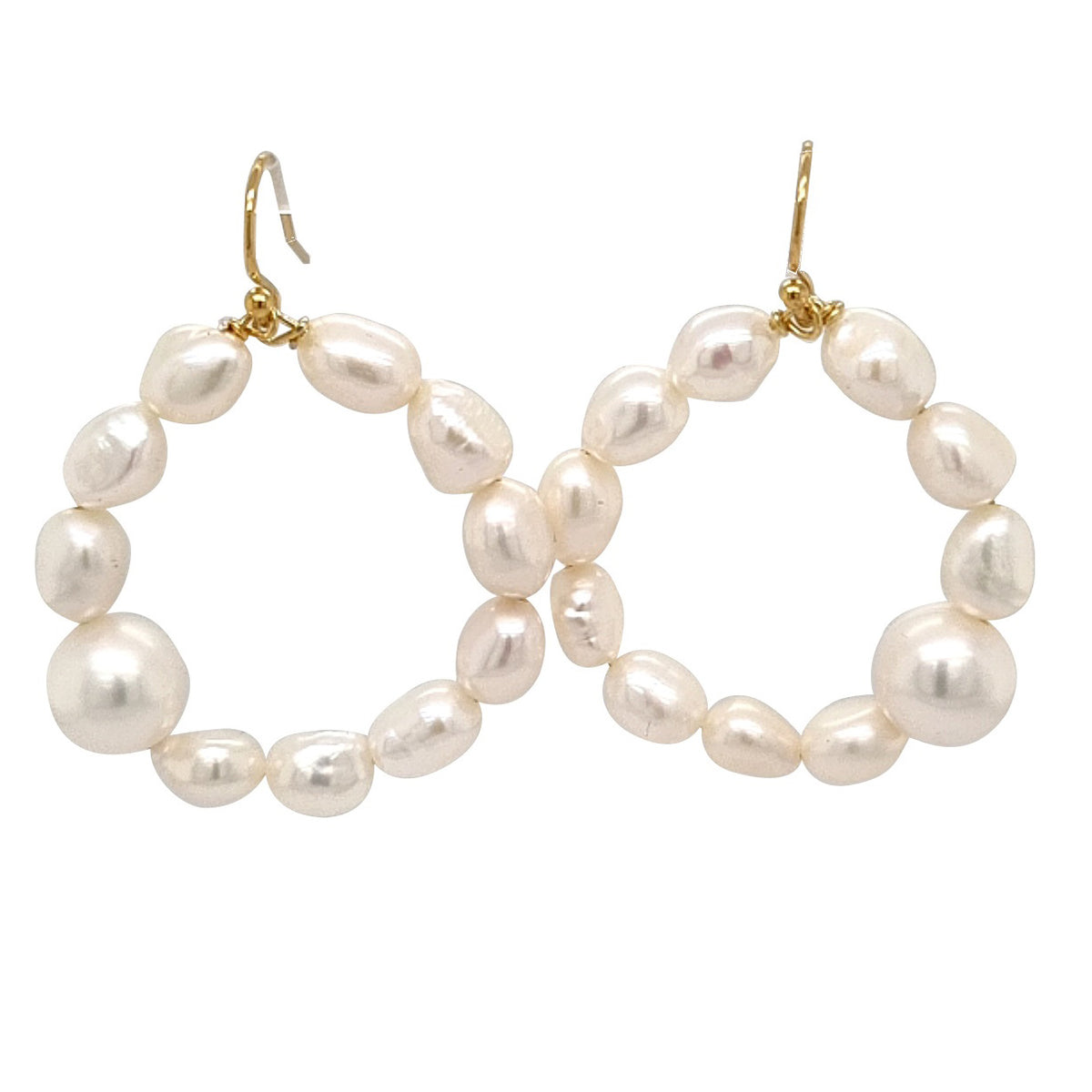 Helena freshwater pearl hoop Gold Filled or Sterling Silver Earrings