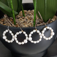 Helena freshwater pearl hoop Gold Filled or Sterling Silver Earrings