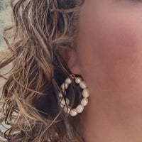 Helena freshwater pearl hoop Gold Filled or Sterling Silver Earrings