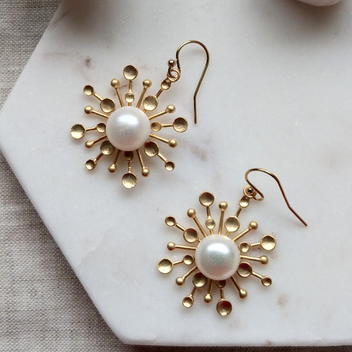 Starburst Freshwater Pearl Earrings