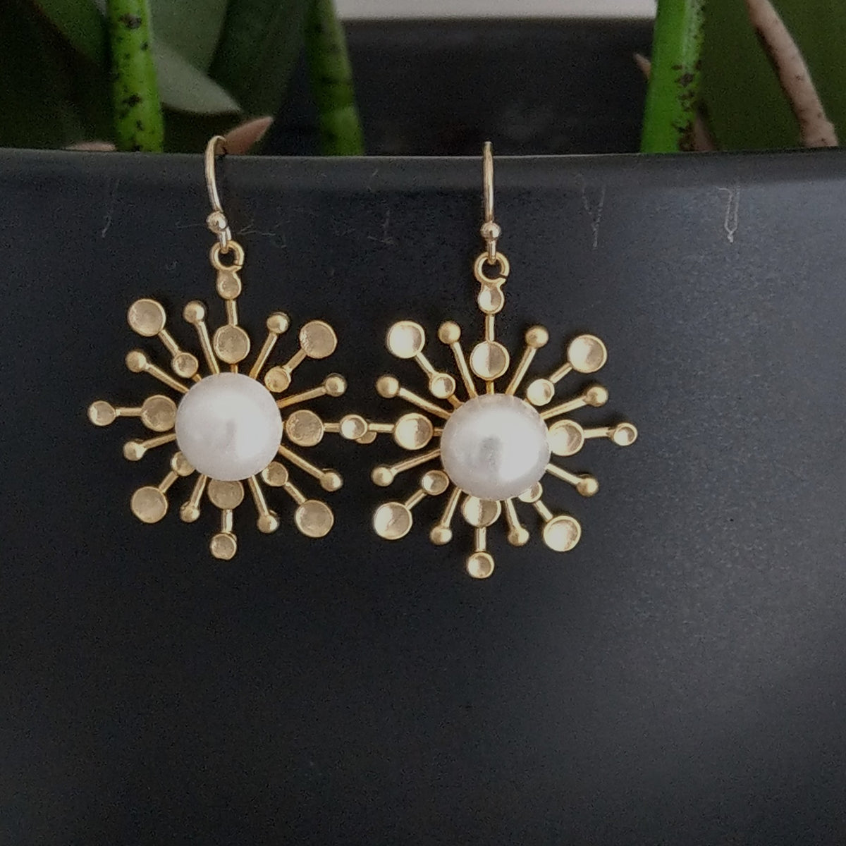 Starburst Freshwater Pearl Earrings