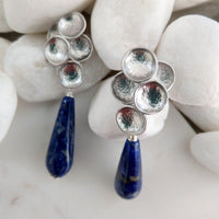 Lily Earrings with Lapis Lazuli Gold or Silver