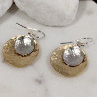 Cora double drop Sterling Silver or 14 Gold Filled Silver and Gold Earring