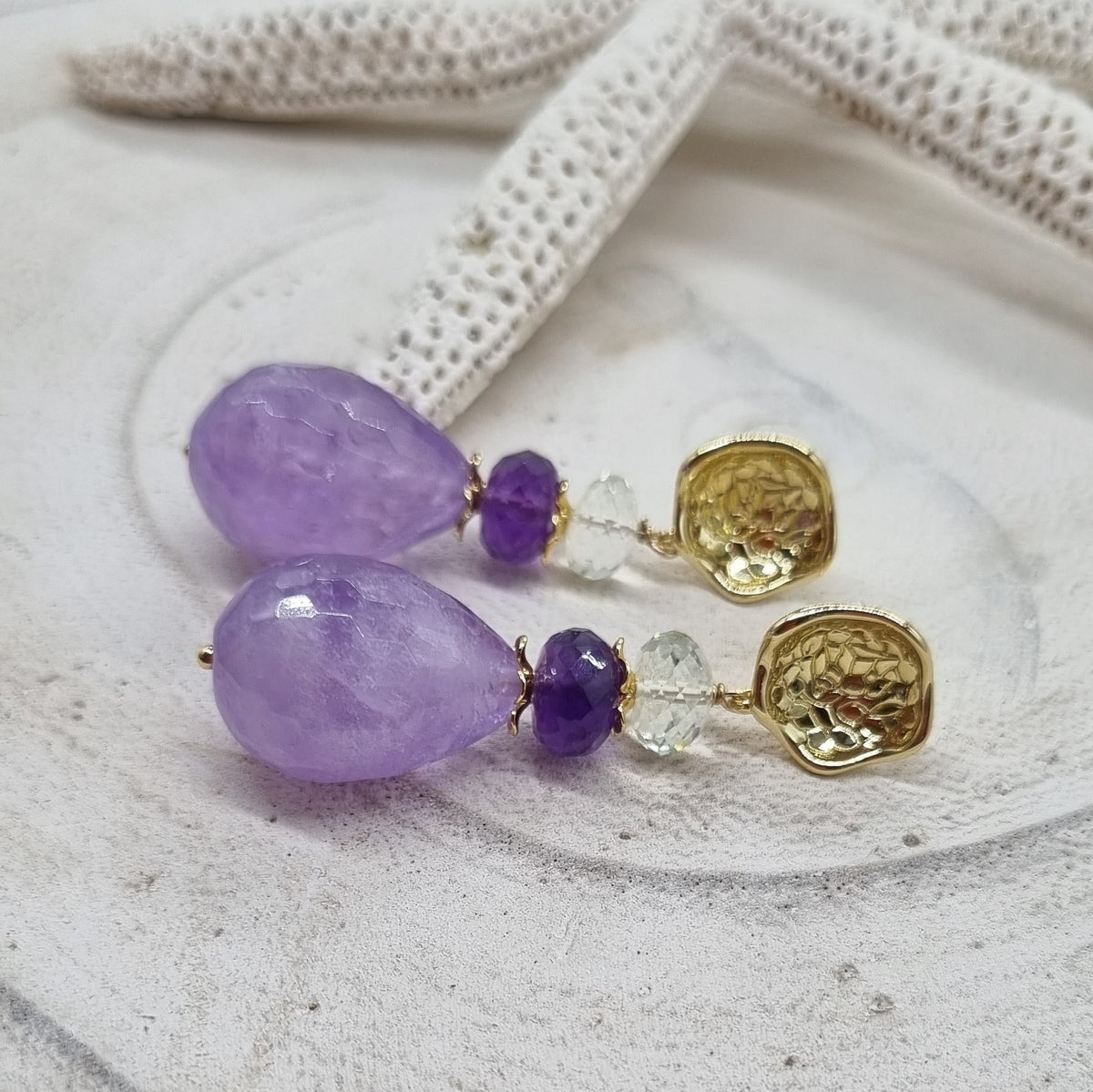 Joanna 3 colour Amethyst Earrings