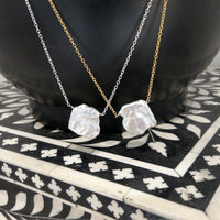Keshi Freshwater Pearl 14k Gold filled or Sterling Silver Chain Necklace