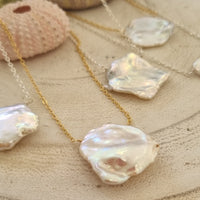Keshi Freshwater Pearl 14k Gold filled or Sterling Silver Chain Necklace