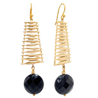Ladder Onyx Earrings in Gold or Silver