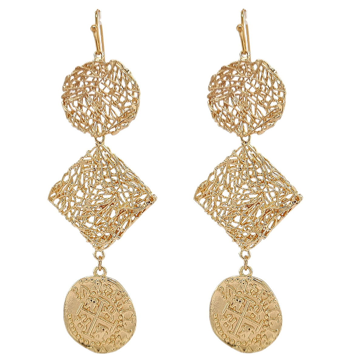 Praia Triple drop Coin Earrings