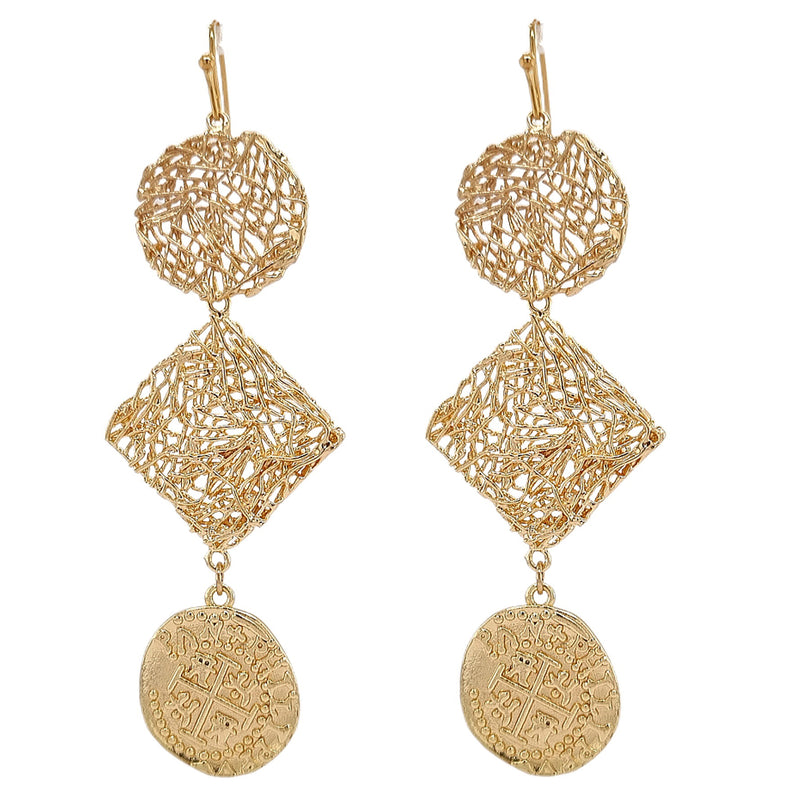 Praia Triple drop Coin Earrings