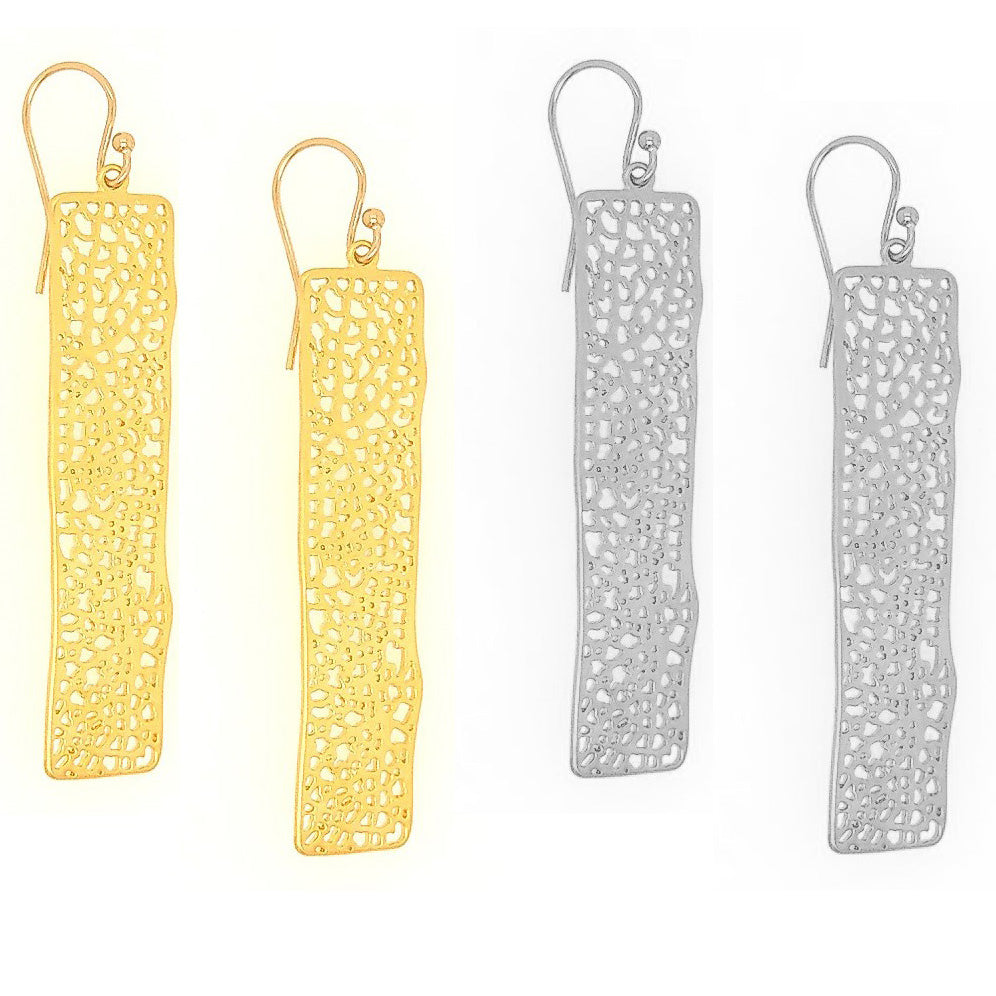 Rectangle long drop Earring