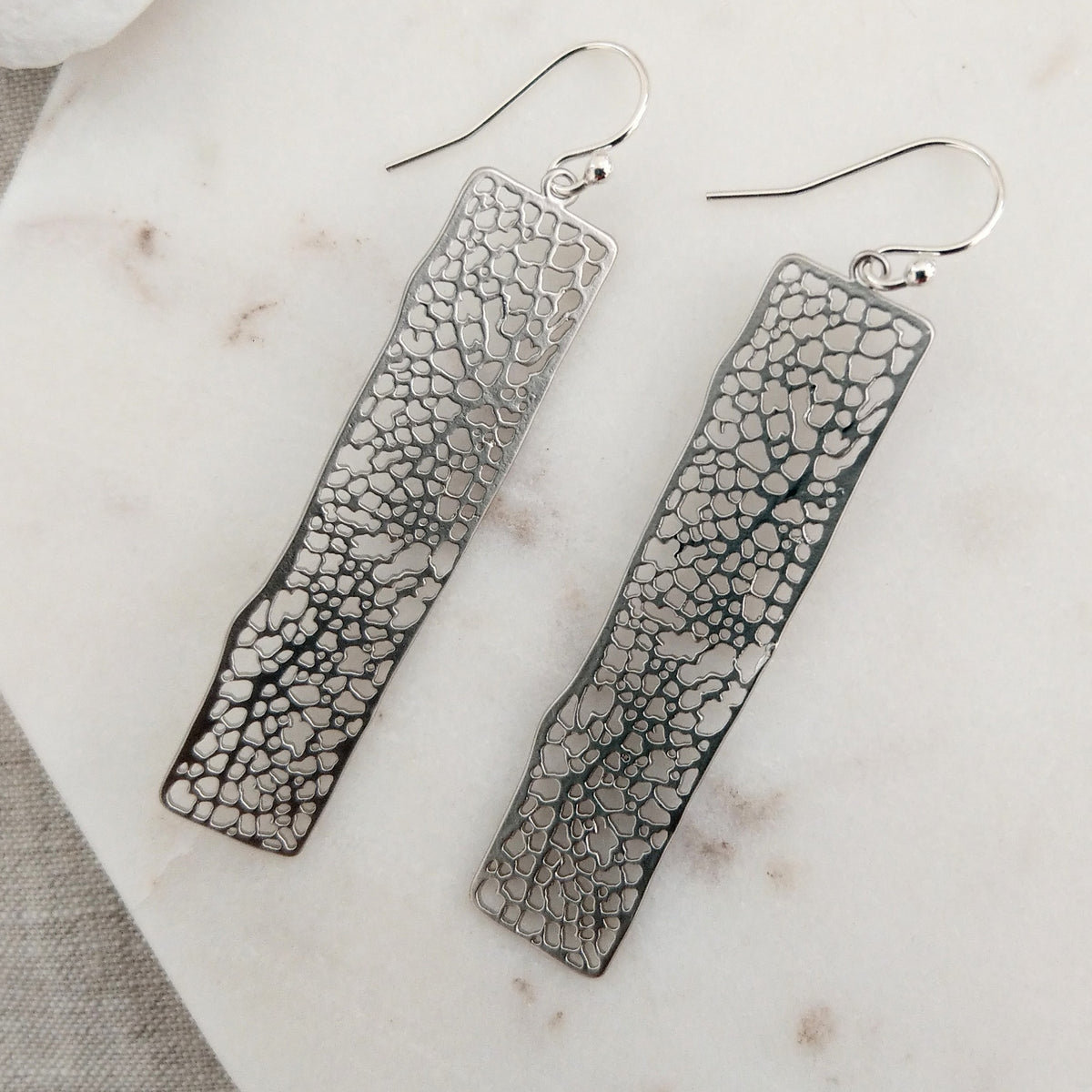 Rectangle long drop Earring
