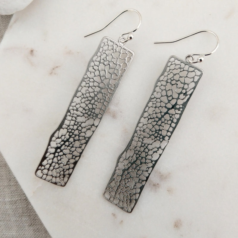 Rectangle long drop Earring