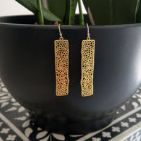 Rectangle long drop Earring