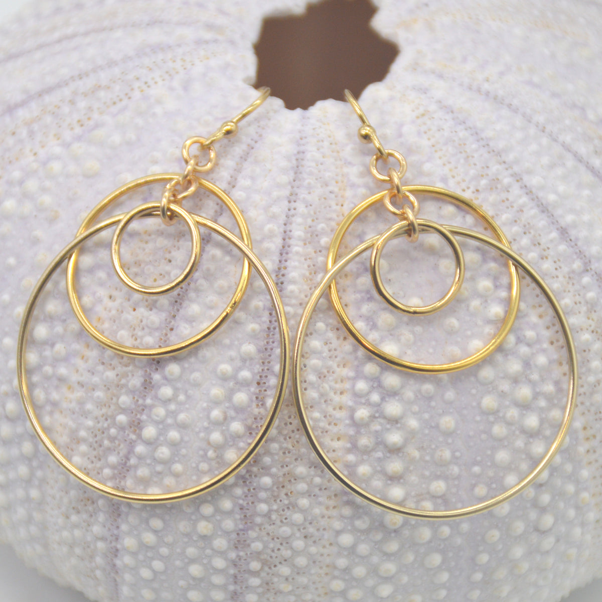 Solarius 14k Gold Filled or Sterling Silver Multi-Ring Drop Earrings