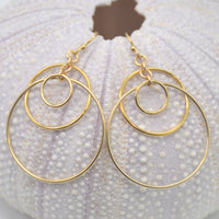 Solarius 14k Gold Filled or Sterling Silver Multi-Ring Drop Earrings
