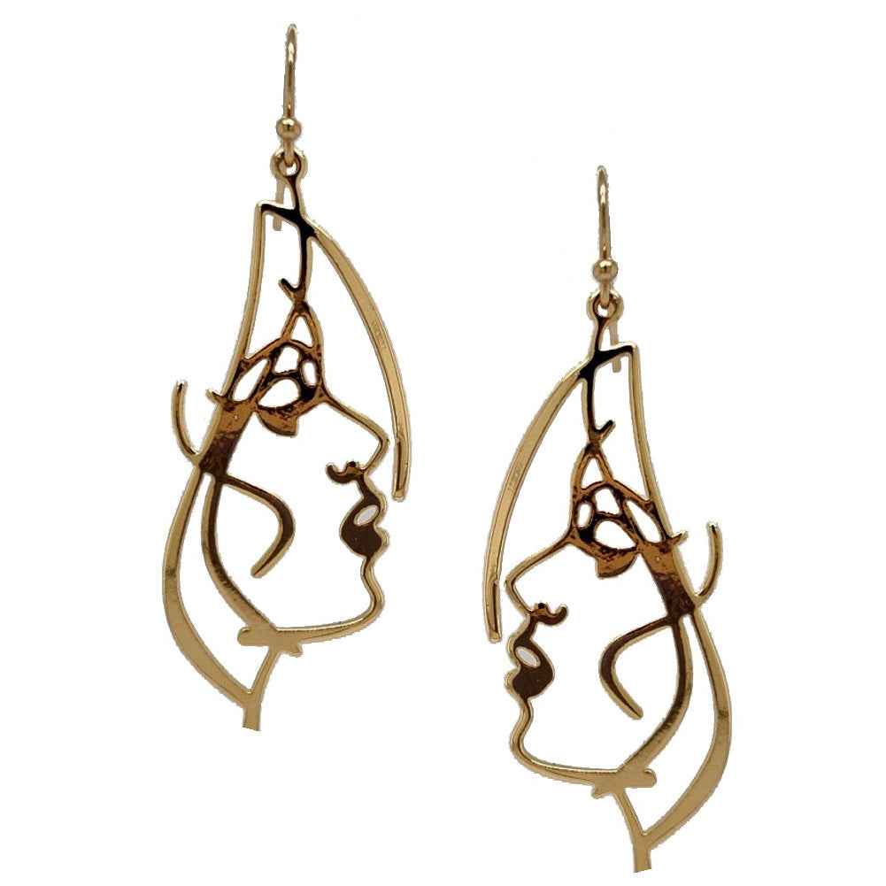 Stylised Face Earring – Gold or Silver