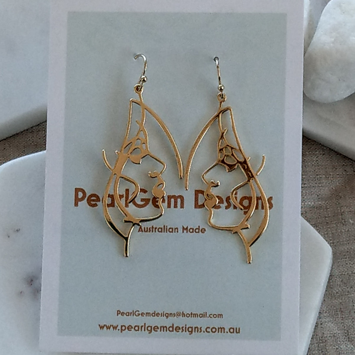 Stylised Face Earring – Gold or Silver