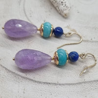 Tania Amethyst Amazonite Lapis Lazuli Earring