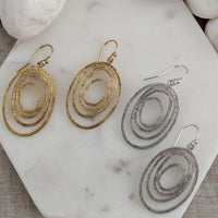 Tilda textured multi oval earrings