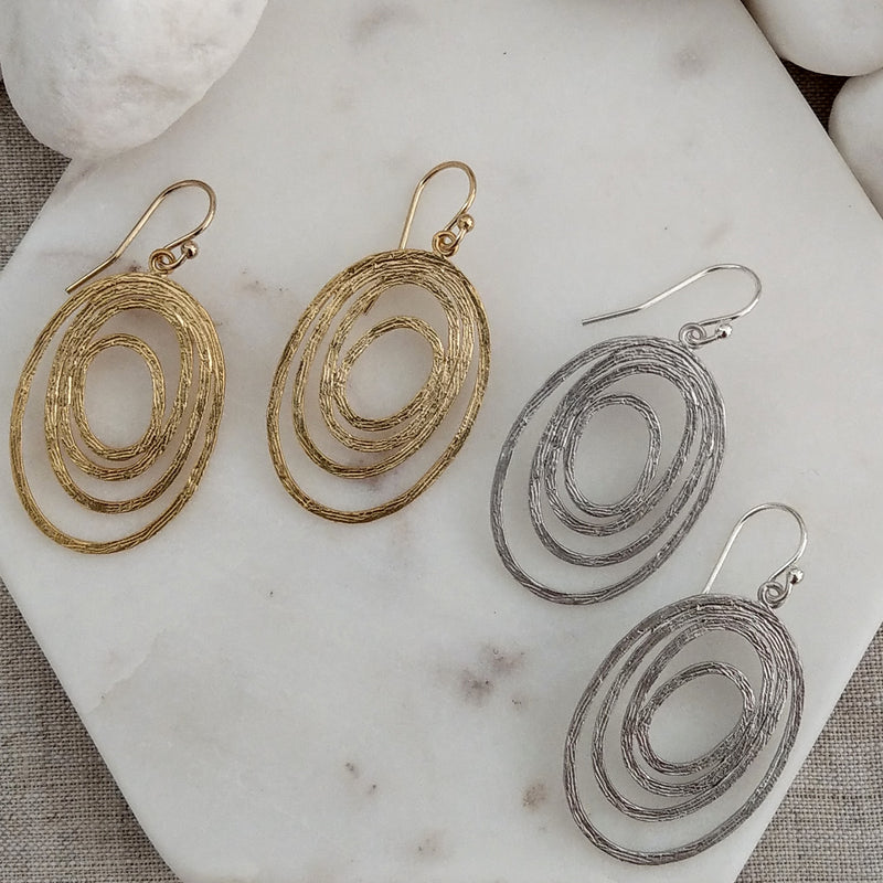 Tilda textured multi oval earrings